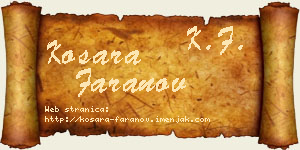 Kosara Faranov vizit kartica